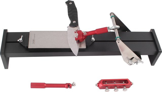 Professionelles Schleifwerkzeug Set mit festem Winkel zum Schärfen von Messern, Scheren, Hobeln und Meißeln in Schwarz - Bild 1