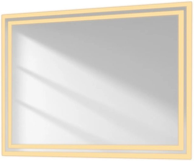 Emke Badspiegel mit LED-Beleuchtung in Warmweiß, rechteckig, B: 80 cm, H: 60 cm - Bild 1