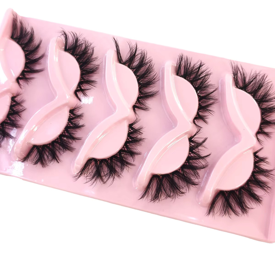 AMSDCN Falsche Wimpern Cat Eye, 5 Paare, Natürlich, Unisex - Bild 5