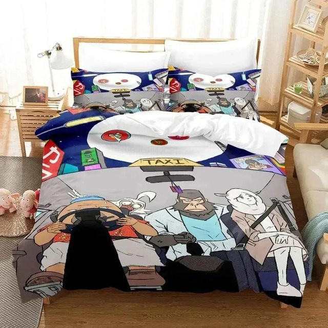 Anime Odd Taxi Bettwäscheset mit 3D-Druck und Reißverschluss, 2-teilig, Größe: 70 x 133 cm - Bild 1