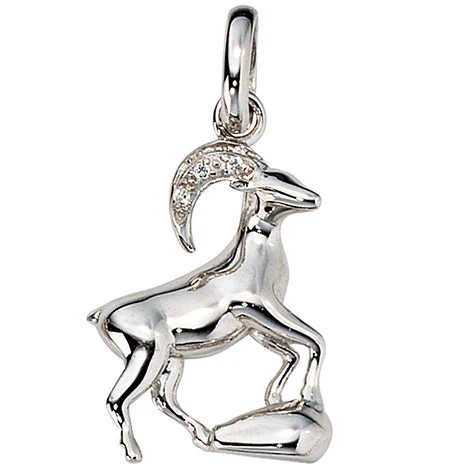 Colfem Anhänger Sternzeichen Steinbock, 925 Silber, Zirkonia, Unisex - Bild 1