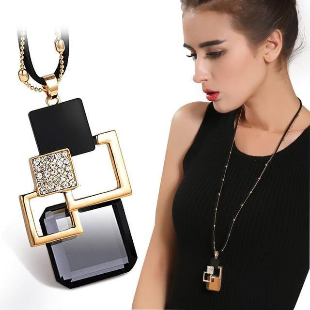 YIRAN Jewelry Halskette, beige, Glas, Kristall, Damen - Bild 1