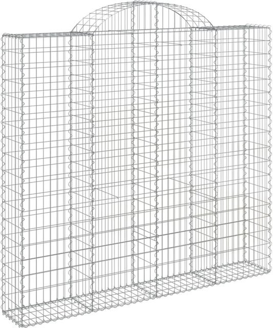 8er Set vidaXL Gabionen mit Hochbogen aus verzinktem Eisen in Silber, B/T/H: 200 x 50 x 180/200 cm - Bild 1