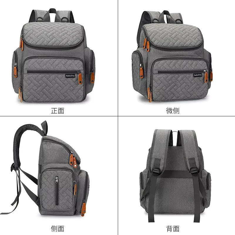 Multifunktionale Wickeltasche als Rucksack mit Wickelunterlage in Grau - Bild 4