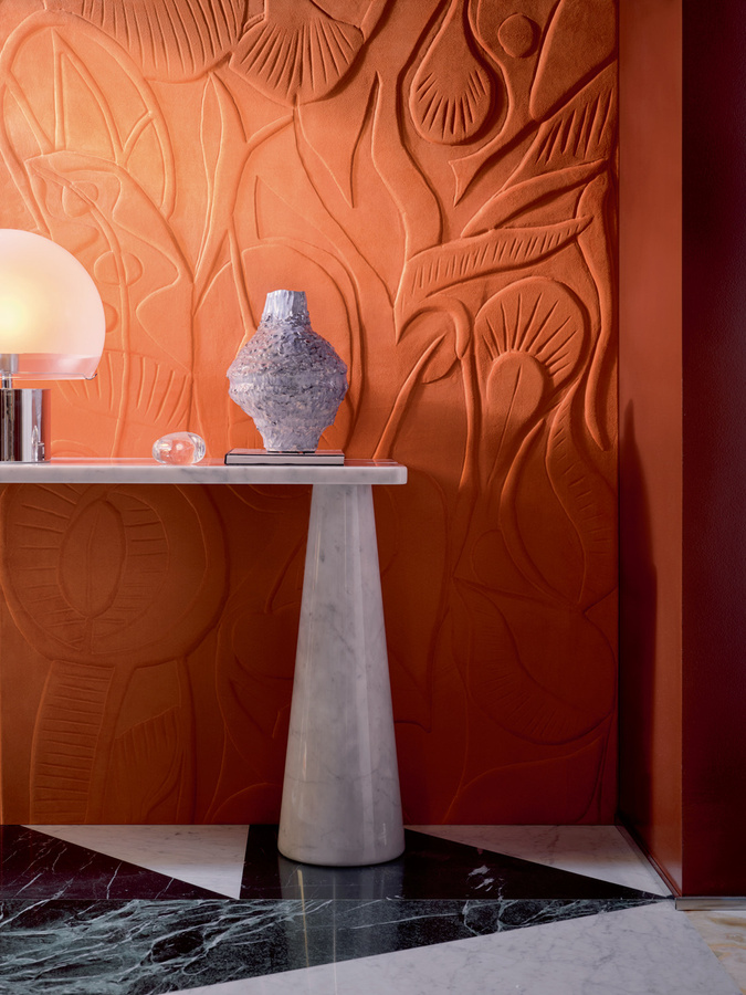 Élitis Tapete Colosse Fruitier RM 1090 31 in Orange mit floralem Design - Bild 1