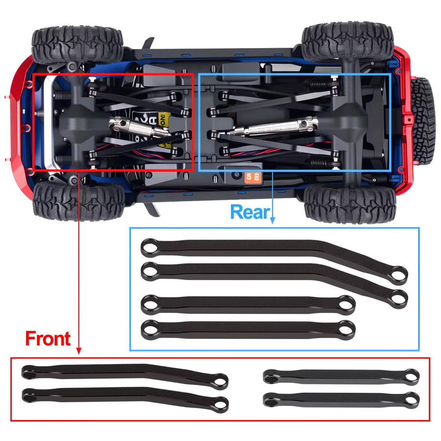 Axial SCX30 Aluminium-Verbindungsset, Zubehör, 1:30, Metall - Bild 3