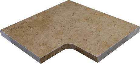 WOHNRAUSCH Beckenrandstein Keona Brown aus Travertin, 1 Eckstück, gefast, Farbe: braun/beige, B/T/H: 61 x 61 x 3 cm - Bild 1