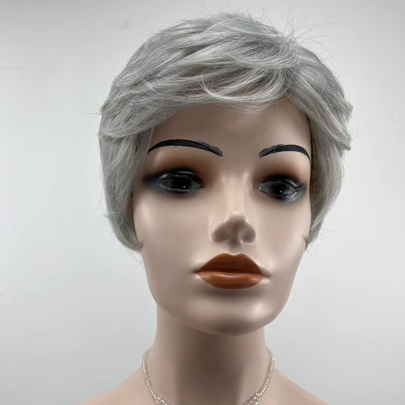 HAIRJOY Kunsthaar-Perücke, Damen, silbergrau, Pixie-Schnitt - Bild 2