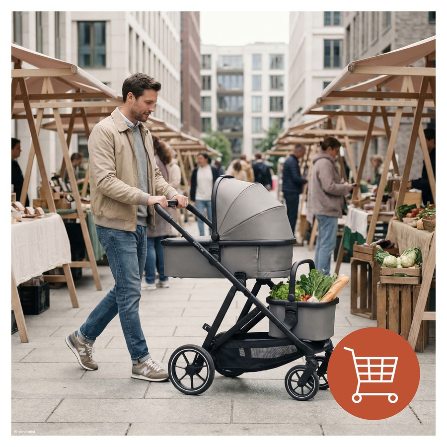 Hauck Kombi-Kinderwagen Grow N Care Set Geschwisterwagen in Grau - Bild 6
