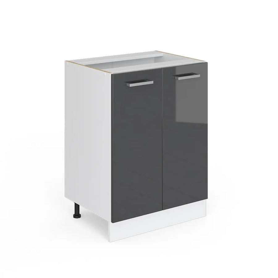 Vicco Küchenunterschrank R-Line in Anthrazit Hochglanz und Weiß, Breite: 60 cm, Höhe: 81,6 cm, Tiefe: 46 cm - Bild 2