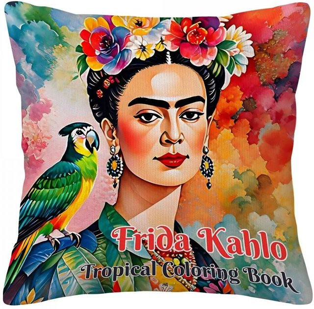 Delampa Kissenbezug Frida Kahlo mit 2D Doppelseitigem Druck aus Polyester, Mehrfarbig, B/B: 30 x 30 cm - Bild 1