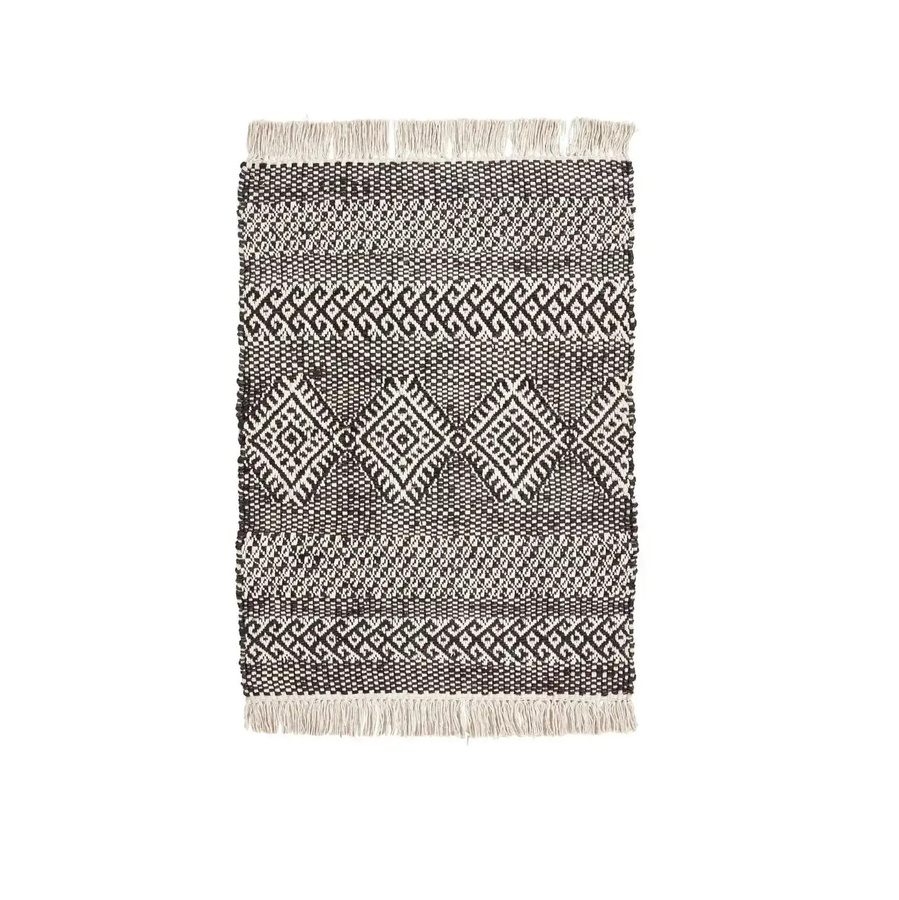 House Doctor Teppich Ethnic in Schwarz und Natur, B/T: 60 x 90 cm - Bild 1