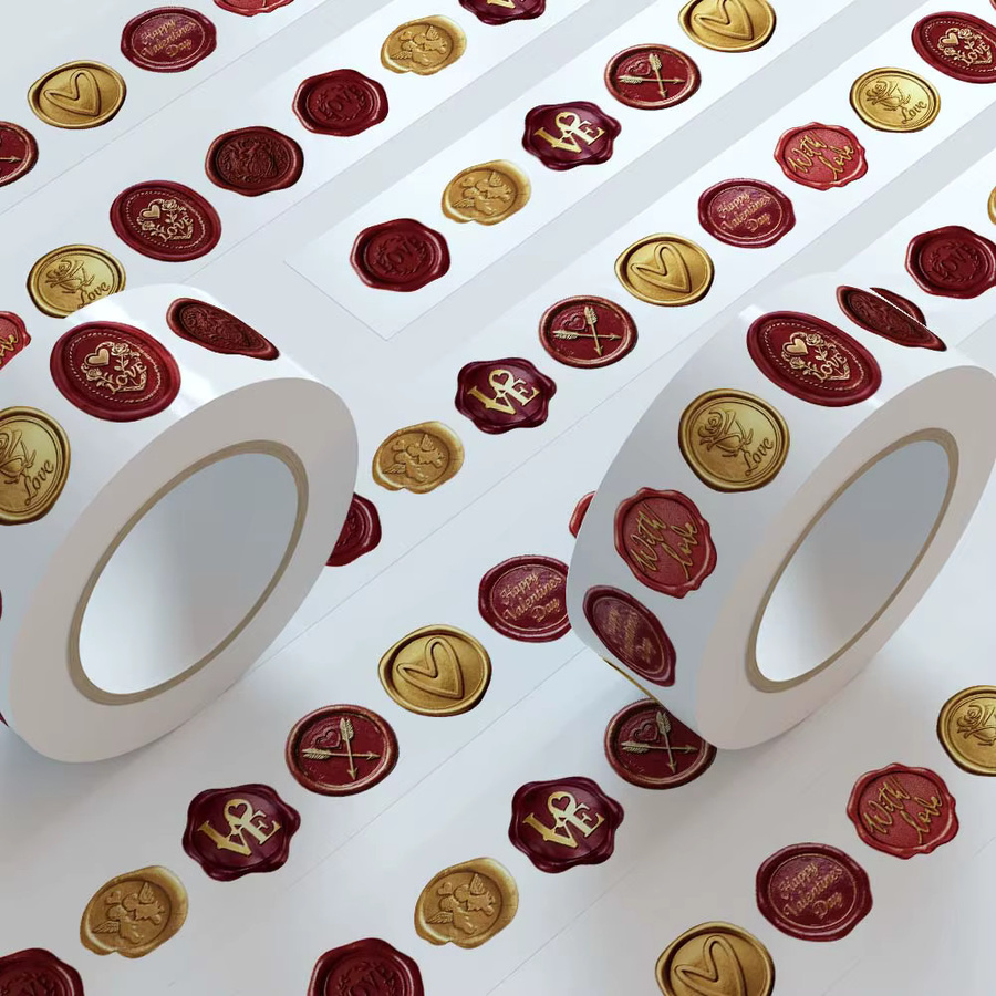 PickJoy Wachssiegel-Aufkleber Rollen Set in Multicolour, 500 Stück zur Dekoration von Geschenkverpackungen, Einladungskarten und Briefumschlägen - Bild 4