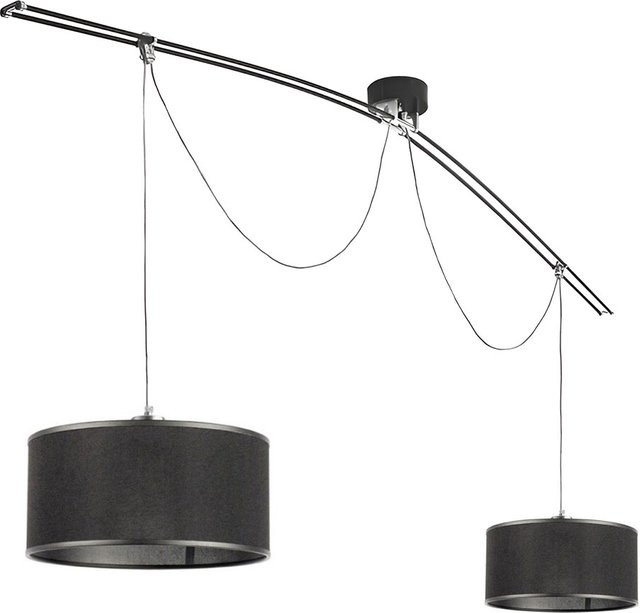 Lumina Moove Doppia Pendelleuchte in Schwarz, höhenverstellbare Deckenleuchte aus Metall und Aluminium im modernen Design - Bild 1