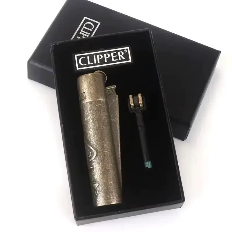 Clipper Spades Gold Tragbares Jet-Feuerzeug aus Metall mit Geschenkbox - Bild 2