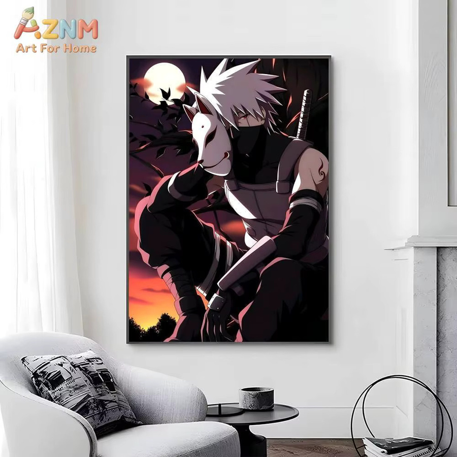Kayou Naruto Hatake Kakashi Sharingan und Chidori Anime-Leinwandgemälde, Wandkunst Poster in Mehrfarbig - Bild 6
