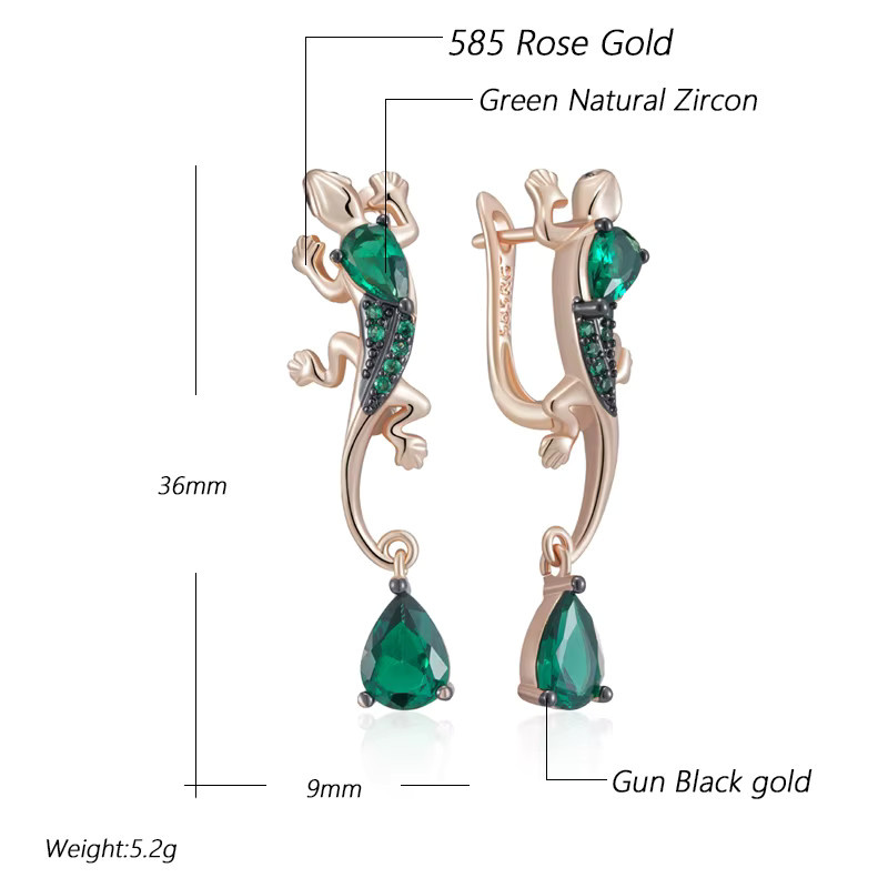 Kinel Tropfenohrringe, 585 Gold, Roségold, Zirkonia, Damen, Vintage - Bild 2