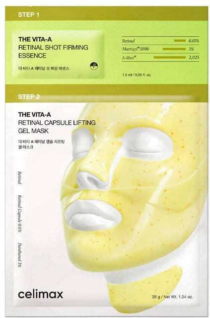 CELIMAX Vita-A Retinal Shot Straffende 2-Stufen-Gelmaske, 38g, Unisex - Bild 1