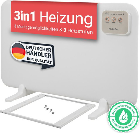 Heidenfeld 3in1 Tischheizung HF-TH120 Infrarotheizung mit Abschaltautomatik in Weiß