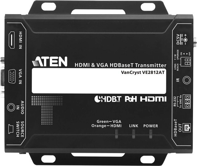 ATEN VanCryst VE2812AT HDMI HDBaseT Extender Sender in Schwarz für Video, Audio, Infrarot und serielle Erweiterung bis zu 150 m - Bild 1