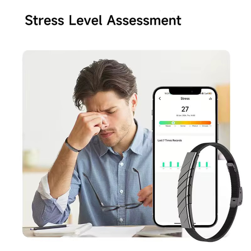 Paazomu Smart-Armband Wasserdicht mit Gestensteuerung, Herzfrequenzmessung, Blutsauerstoffmessung und Schlafüberwachung in Schwarz und Gold - Bild 1