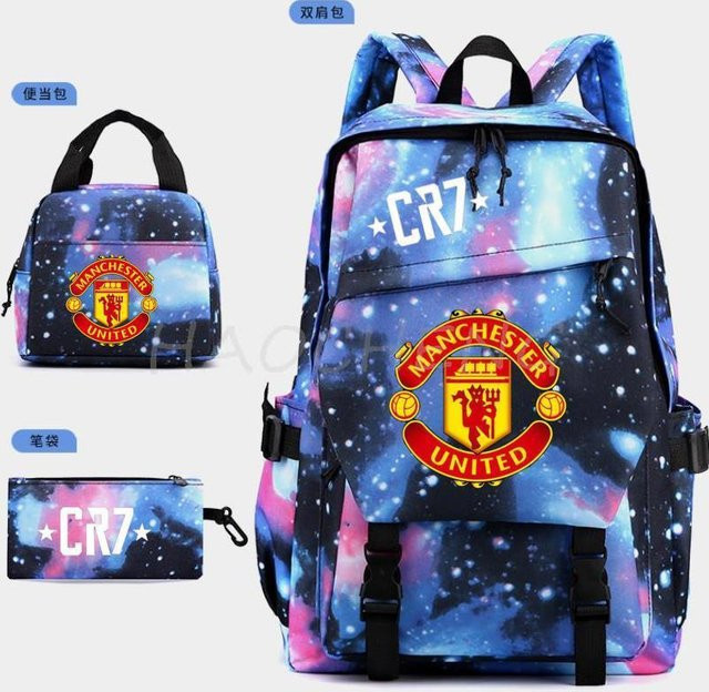 3-teiliges Schulrucksack-Set für Schüler aus Oxford-Stoff mit Federmäppchen und Schultergurt, Mehrfarbig, 17 inch - Bild 1