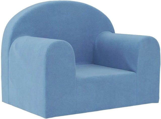 vidaXL Kindersofa Blau aus weichem Plüsch B: 52 cm, T: 40 cm, H: 34 cm - Bild 1