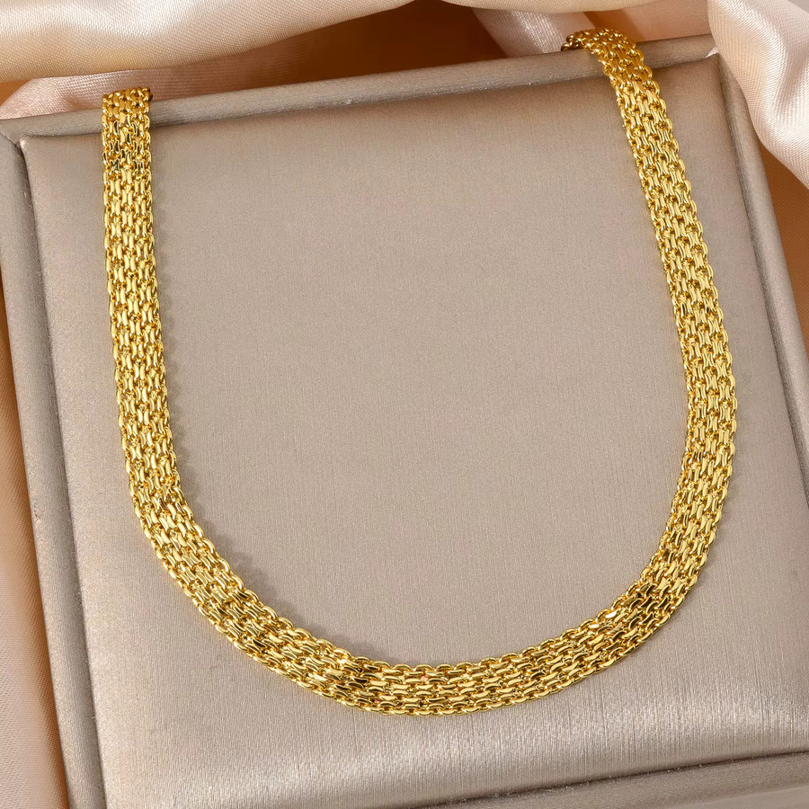 Halskette 18 Karat vergoldet, unregelmäßige Texturen, Unisex - Bild 6