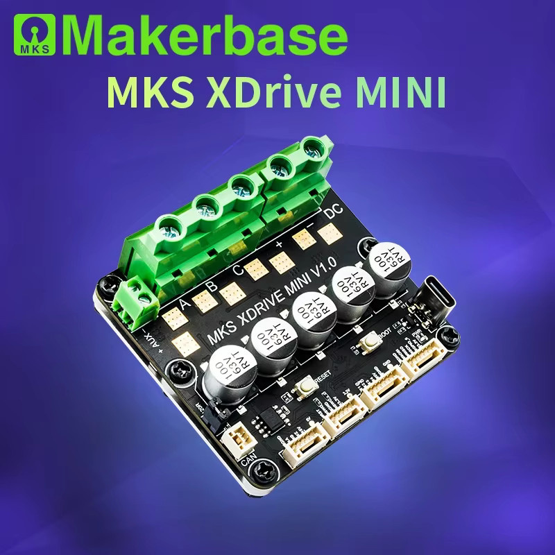 Makerbase MKS XRIVE MINI Hochpräziser bürstenloser Servomotor-Controller basierend auf ODrv V3.6 mit integriertem AS5047P, Schwarz - Bild 4