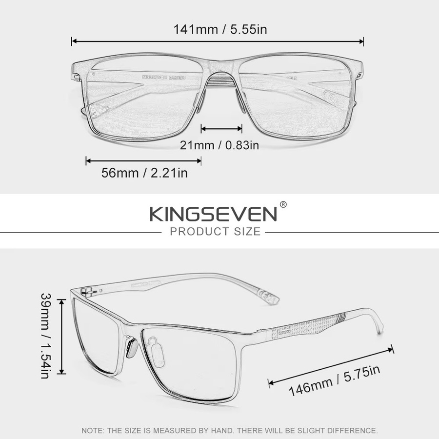KINGSEVEN Sonnenbrille, Rechteckig, Vollrand, Unisex, Braun - Bild 1