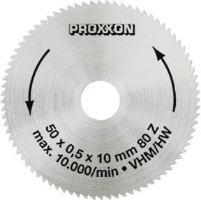Proxxon Kreissägeblatt aus Hartmetall mit 80 Zähnen, Durchmesser: 50 mm, Farbe: Silber/Mehrfarbig - Bild 1