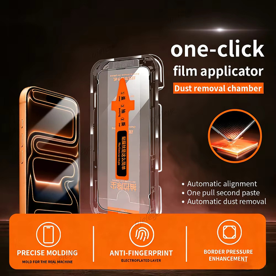 Ojeleye Displayschutzfolie aus gehärtetem Glas mit Auto-Ausrichtungs-Installationshilfe für iPhone 17 16 15 14 13 12 11 Pro Max Air XS XR X 8 Plus in Transparent - Bild 2