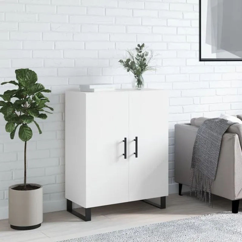 vidaxl Schrank in Weiß mit Scharniertüren, B/T/H: 69,5 x 34 x 90 cm - Bild 1
