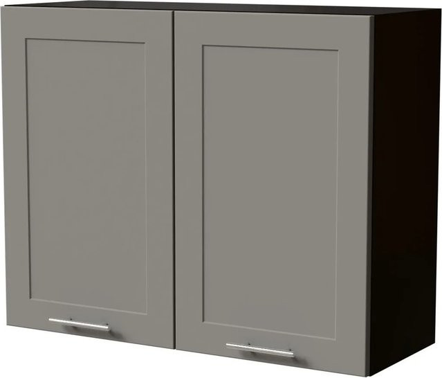 Feldmann-Wohnen Hängeschrank Oslo Küchenschrank mit Soft-Close-Türen in Schwarz und Staubgrau Matt, B/T/H: 90 x 32,5 x 72 cm - Bild 1