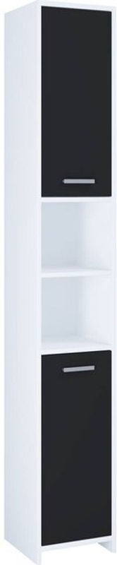 VCM Hochschrank Zalo mit offenen Regalfächern in Weiß/Schwarz, B/H/T: 30,4 x 180 x 30 cm - Bild 3