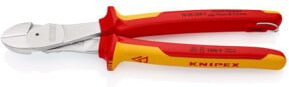 Knipex Kraft-Seitenschneider 74 06 250 T BK in Schwarz-Rot mit Befestigungsöse, verchromt, Länge: 250 mm - Bild 1