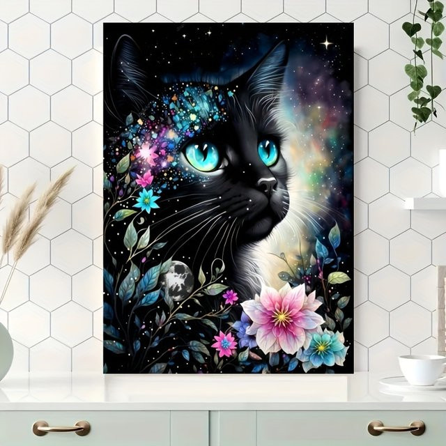 AZNM Puzzle, schwarze Katze mit blauen Augen, 1.000 Teile - Bild 1