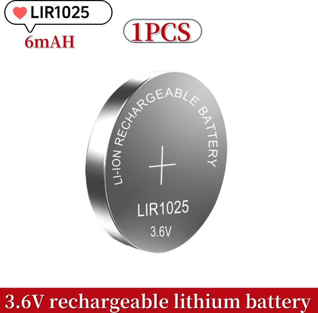 NDNNAS LIR1025 wiederaufladbare Knopfzelle 3,6 V in Silber als Ersatz für 3 V CR1025 Lithium-Batterien - Bild 1