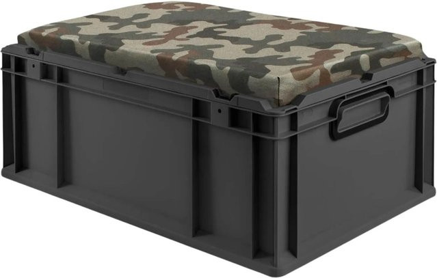 PROREGAL Eurobox Nextgen Seat Box Camouflage Sitzbox in Schwarz, H x B x T: 26,5 x 40 x 60 cm, 44 Liter - Bild 1