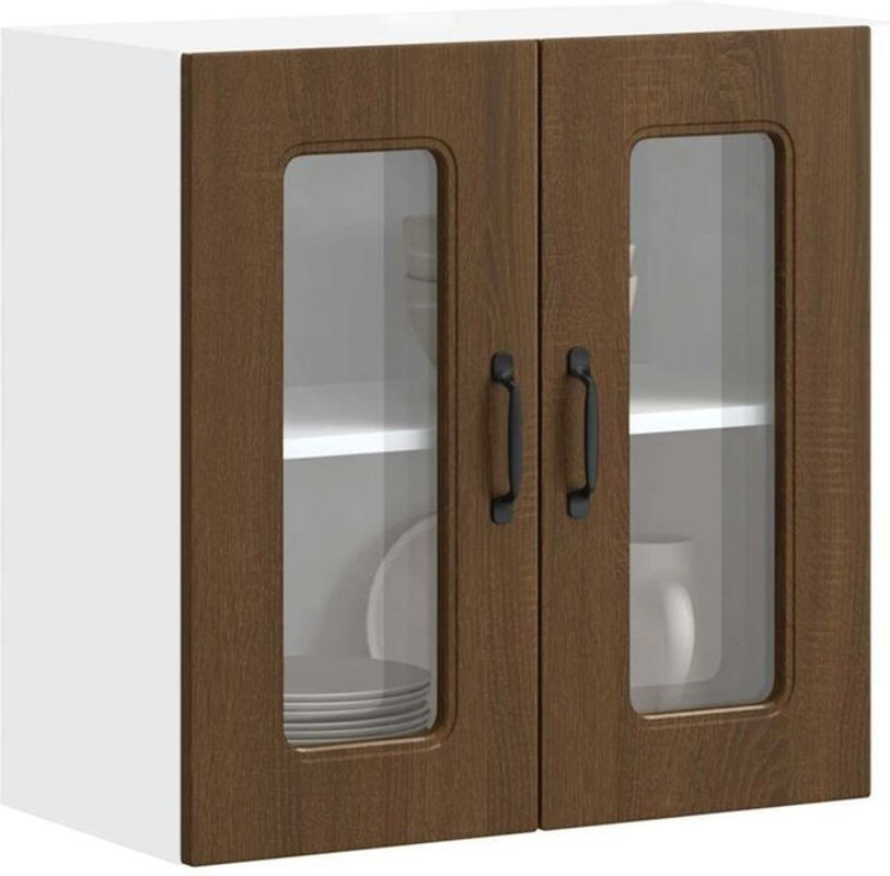 Vidaxl Küchen-Hängeschrank Kalmar mit Glastür in Braun Eichen-Optik - Bild 1