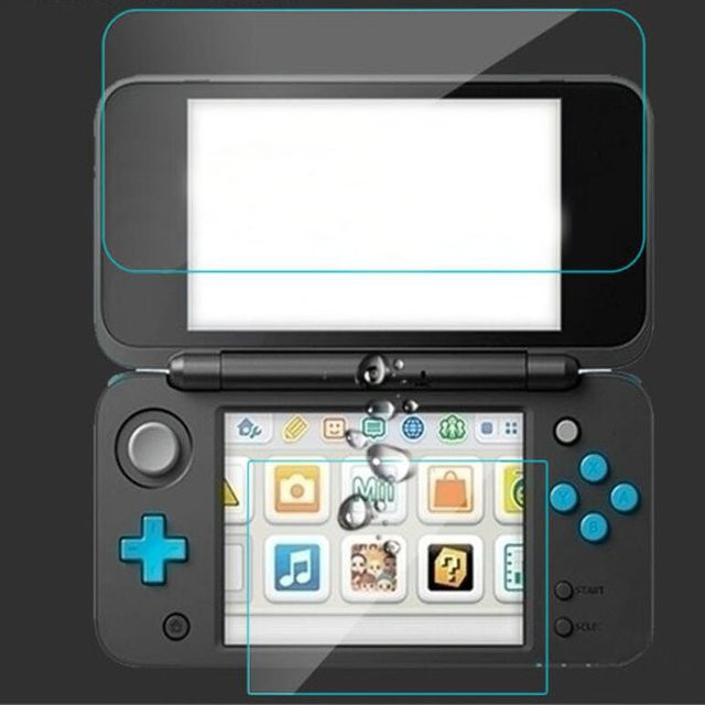 Full Cover Schutzfolie aus gehärtetem Glas für Nintendo Neue 2DS XL/LL, 2DSXL und 2DSLL, transparent - Bild 1