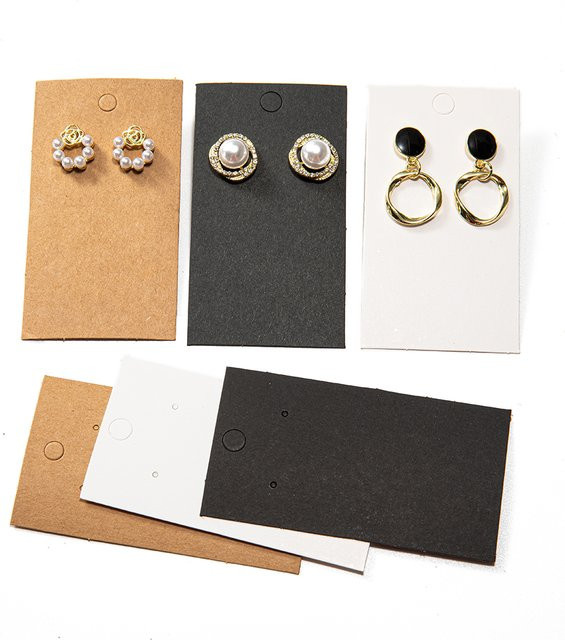 50 Stück Schmuckverpackung Papier Ohrringe Display Karten in Weiß und Mehrfarbig für Ohrstecker - Bild 1