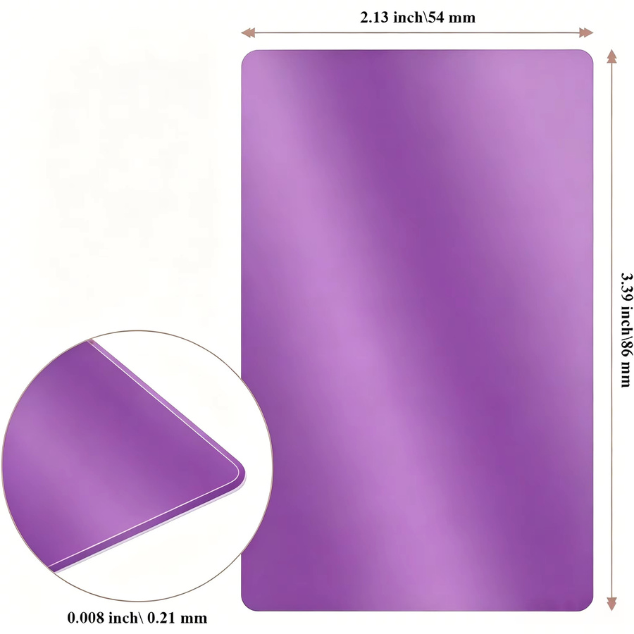 Dofiki Visitenkarten aus Aluminium in Mehrfarben für Lasergravur und DIY-Projekte, B/H/T: 86 x 54 x 0,21 mm - Bild 2
