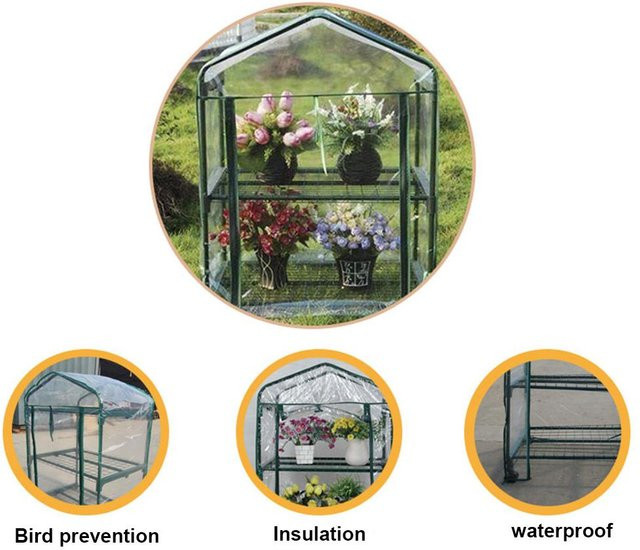 Koogeelife Gewächshausabdeckung aus transparentem PVC, frostsicher und wärmeisolierend, Farbe: Weiß - Bild 1