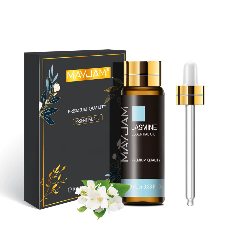 MAYJAM Ätherische Öle Set für Luftbefeuchter und Diffusoren, verschiedene Sorten wie Jasmin, Zimt, Nelke, Tannennadel, Zypresse und Basilikum, 10 ml pro Flasche - Bild 3