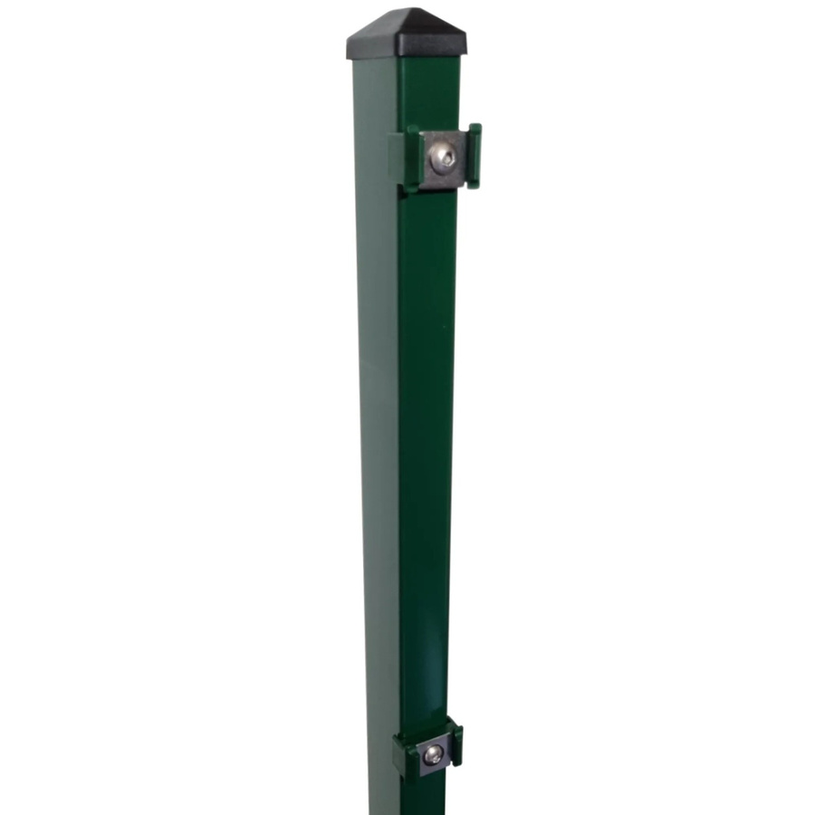 Fa-Bausysteme Zaunpfosten für Doppelstabmatten mit Klemmplättchen in Moosgrün, B/T/H: 6 x 4 x 240 cm - Bild 2
