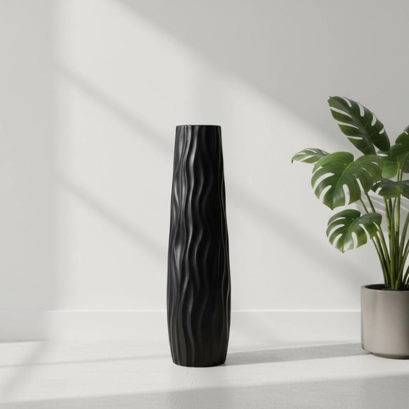 Vinde Home Dekorative Stehvase in Keramik-Optik für moderne Wohnungsdekoration, Höhe: 58 cm - Bild 2