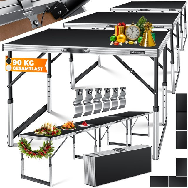 KESSER Multifunktionstisch Profi 3-teilig, höhenverstellbarer Klapptisch mit Ausziehfunktion, B/T: 100 x 60 cm - Bild 1