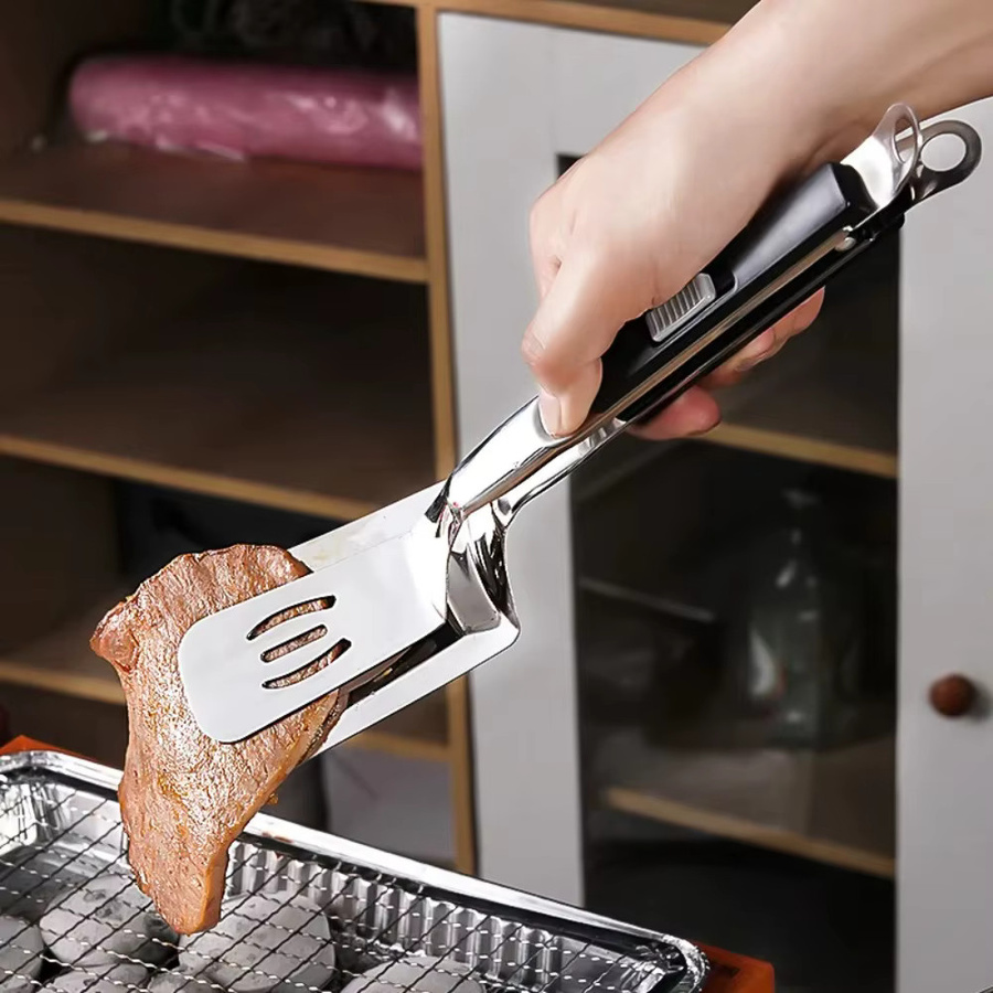 FEB.WIND Grillklemme aus Edelstahl in Silber und Grün zum Wenden von Steak und Fisch - Bild 5