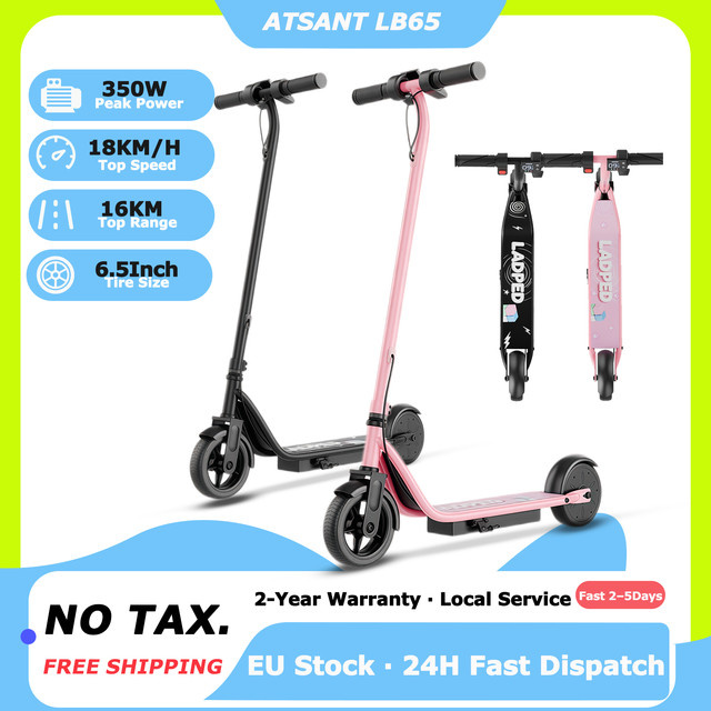 ATSANT Kinder-Elektroroller, E-Scooter, Schwarz - Bild 1